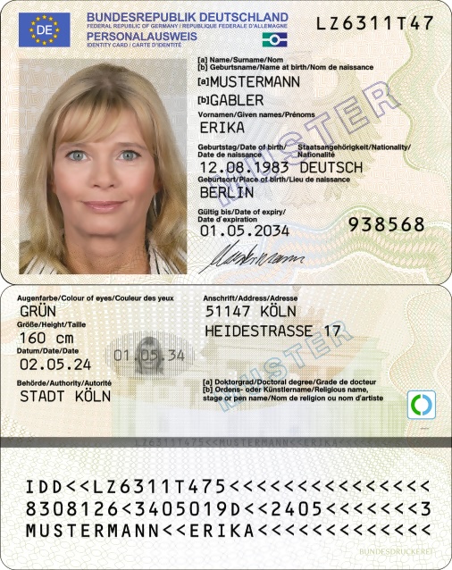 Muster Personalausweis